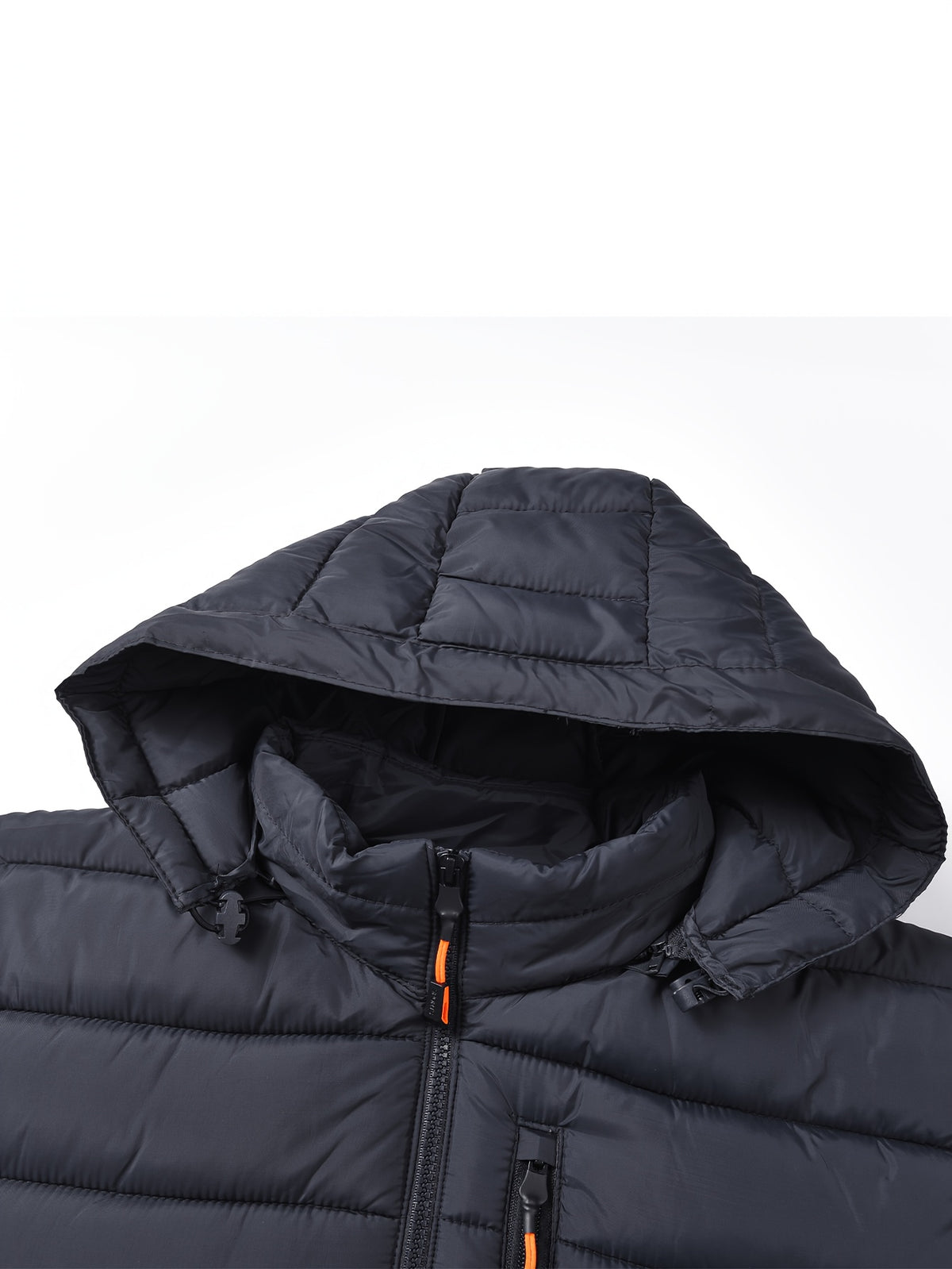 Manteau matelassé pour homme, coupe-vent, à capuche, bleu marine