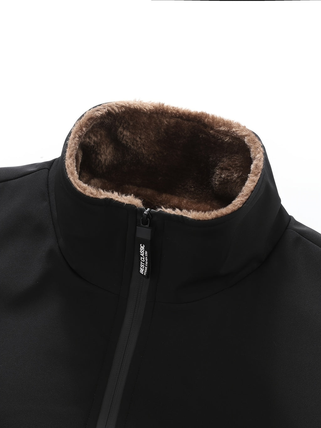 Veste matelassée pour homme, velours, à col montant