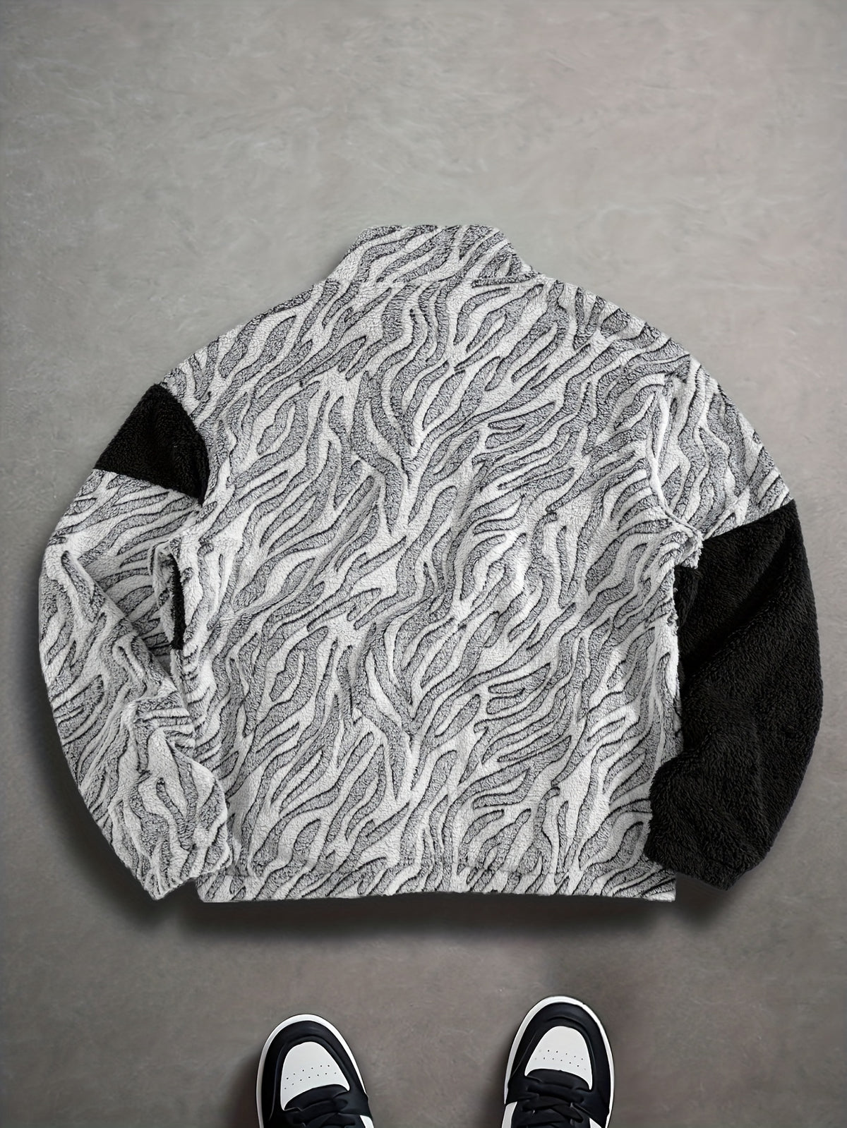 Veste pour homme, polaire, noir et blanc