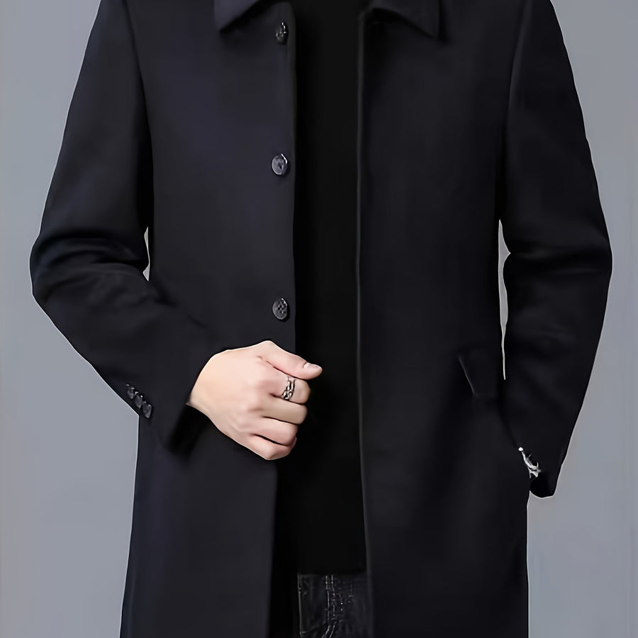 Trench, à revers, noir, coloris noir