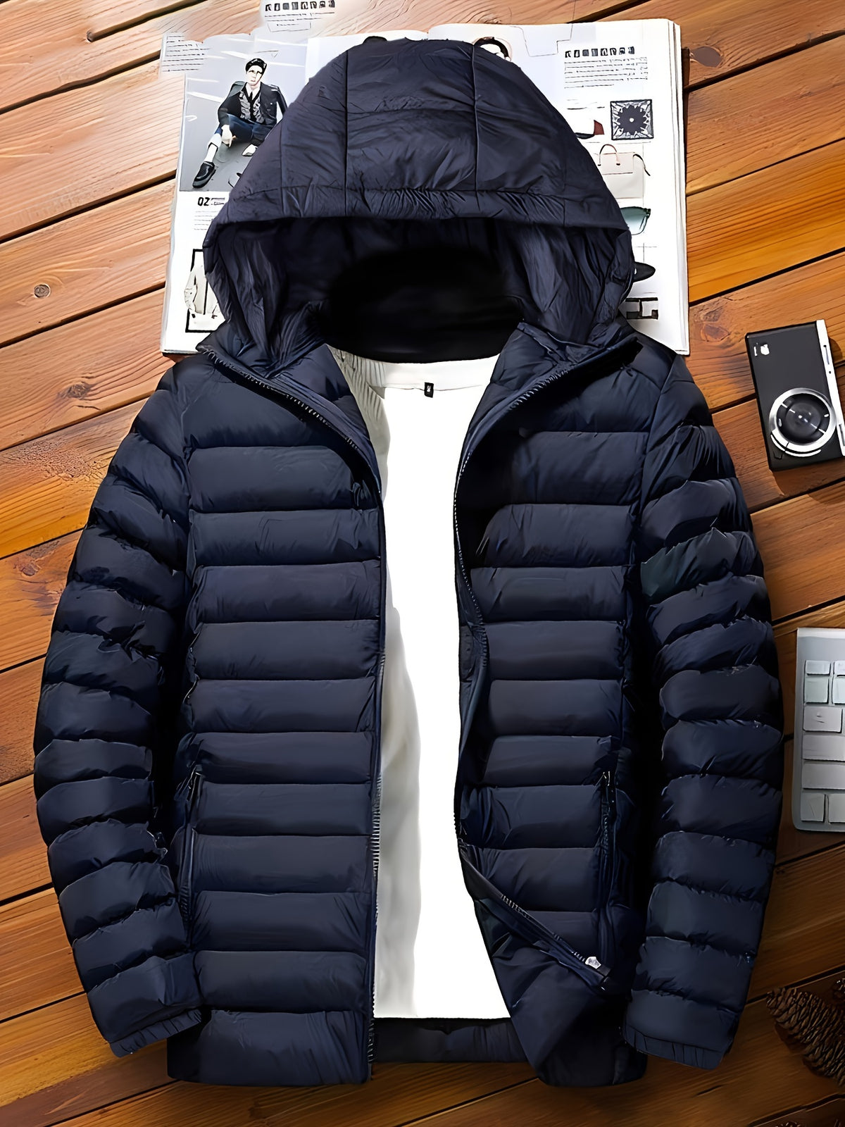 Veste matelassée pour homme, à capuche