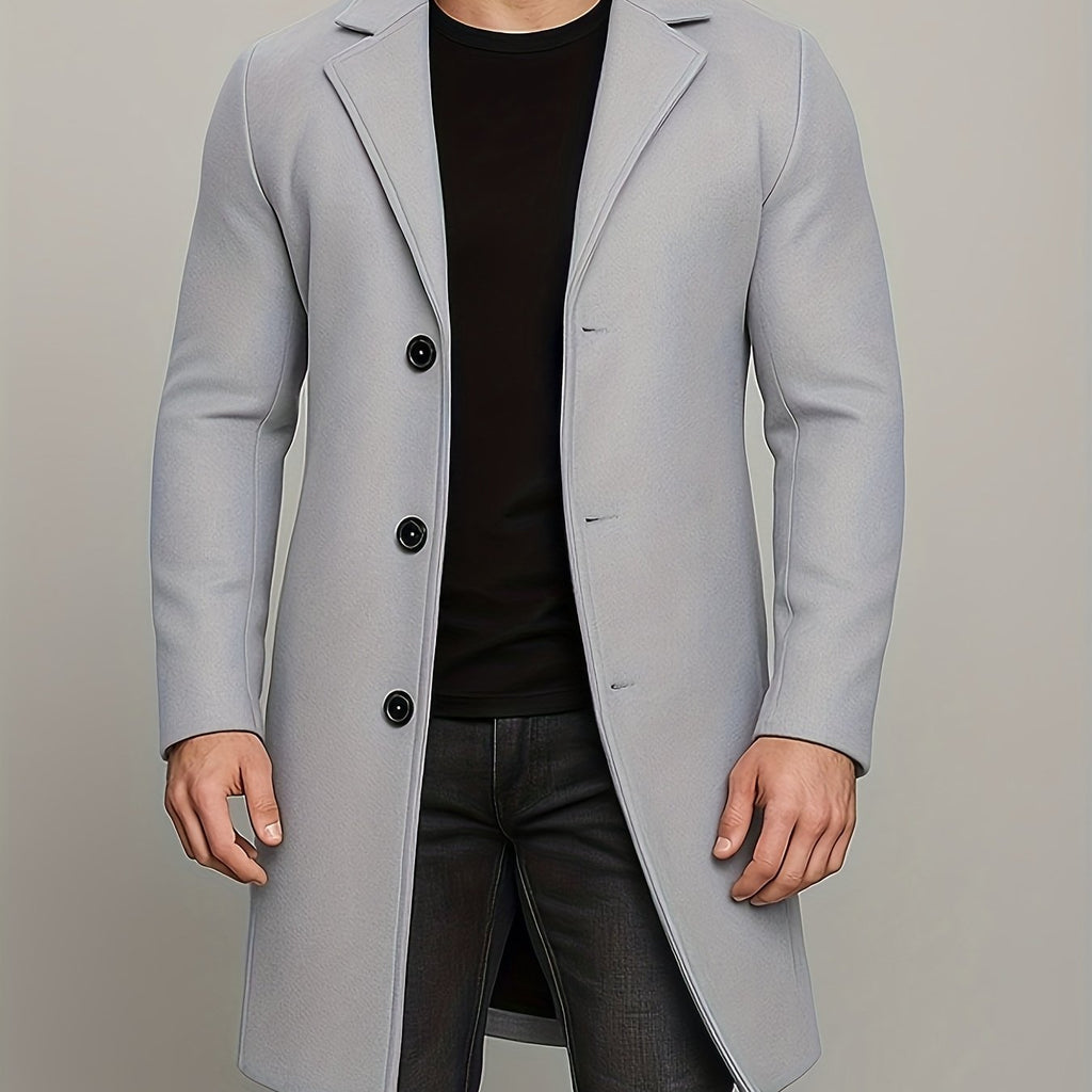 Manteau, tweed, à revers, gris foncé, coloris gris clair