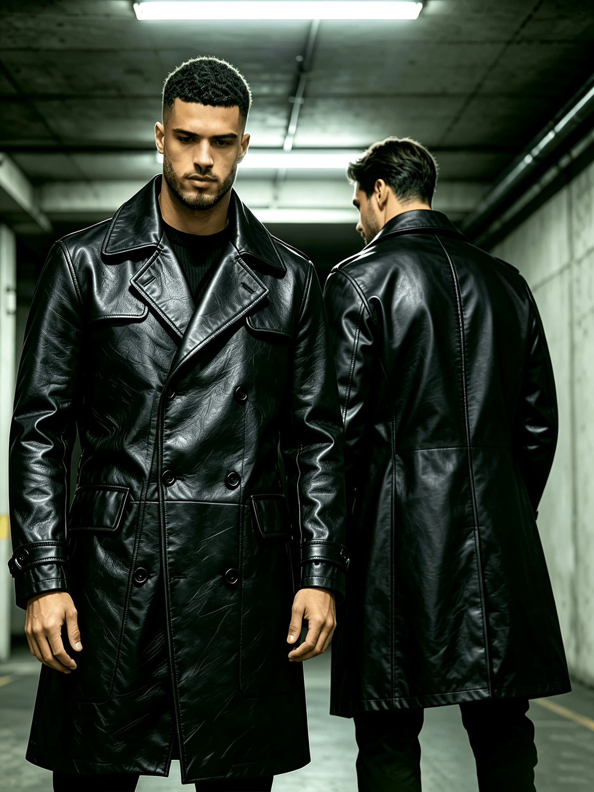 Veste pour homme, à revers, marron foncé