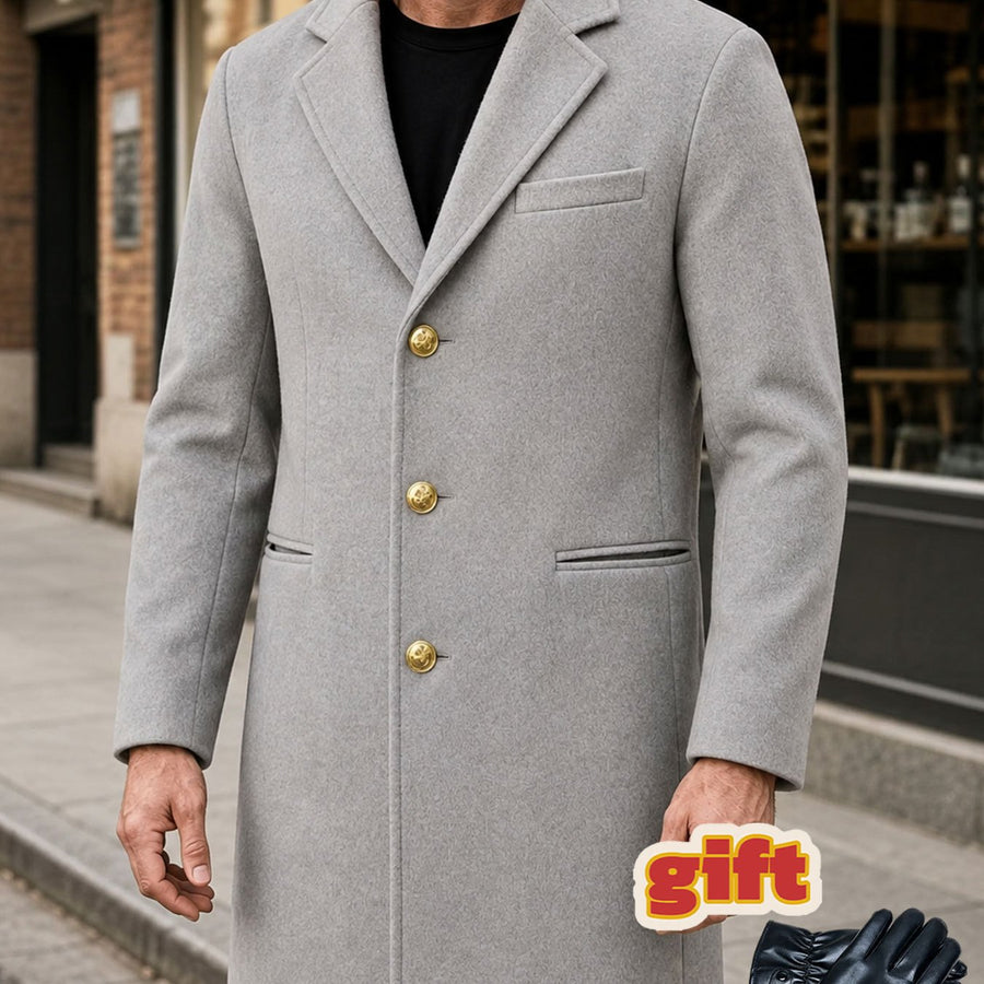 Manteau, à revers, modele 3, coloris gris, détail