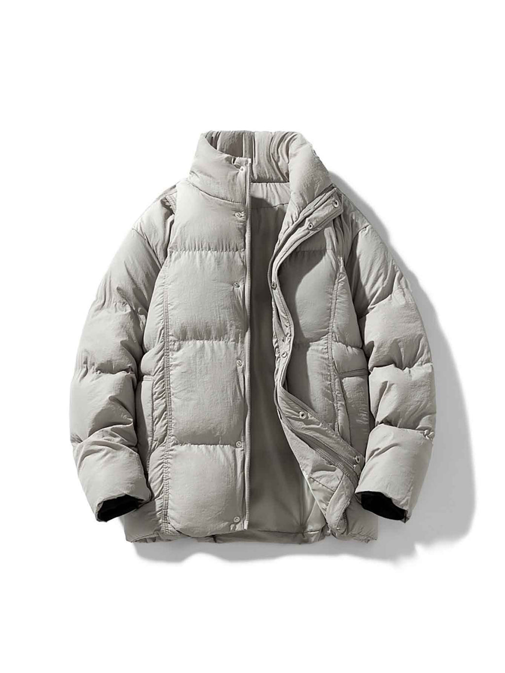 Veste matelassée pour homme, à col montant, blanc