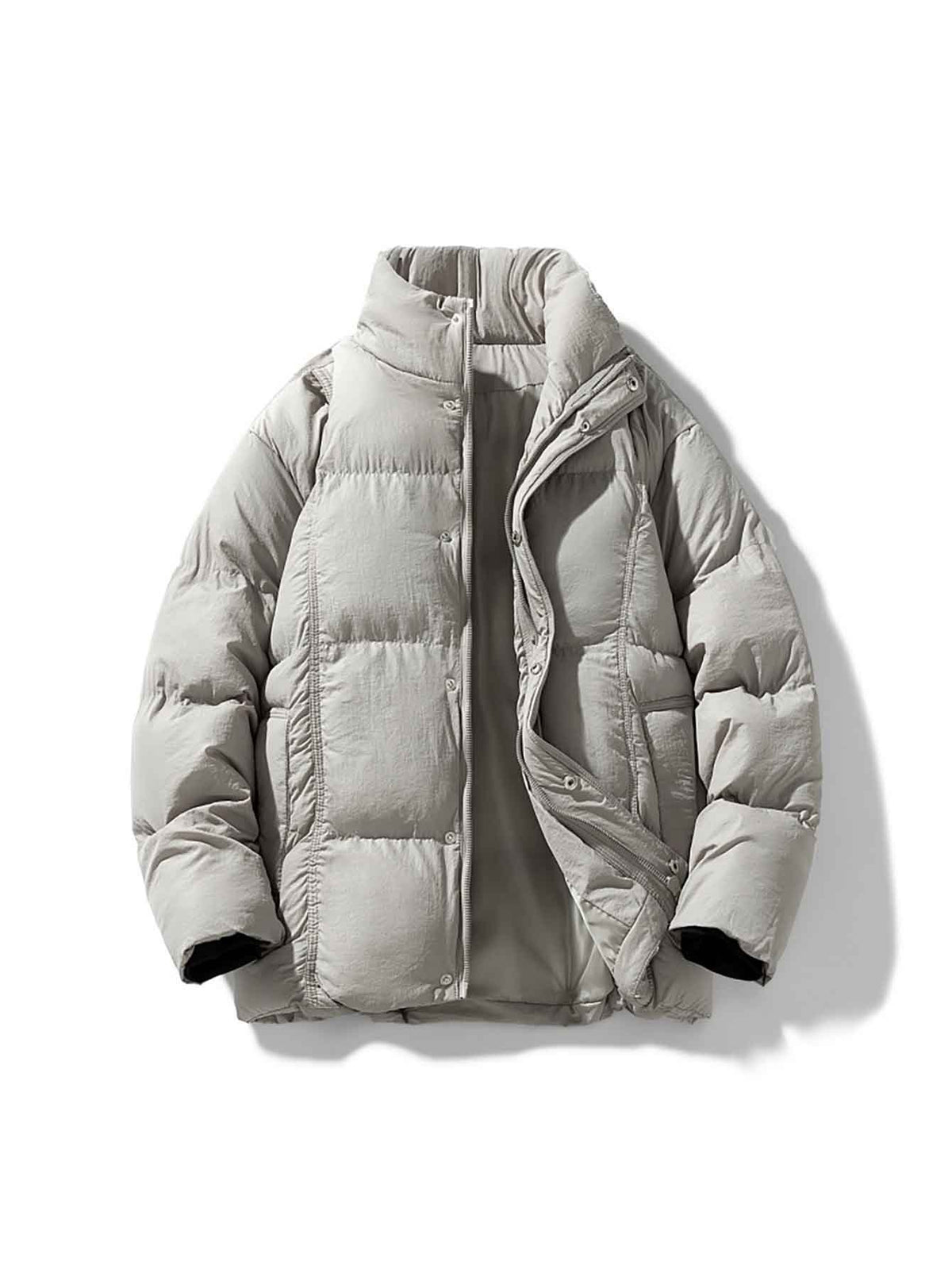 Veste matelassée pour homme, à col montant, blanc
