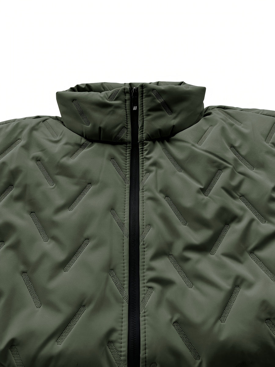 Parka long, polaire, à col montant, détail du vêtement