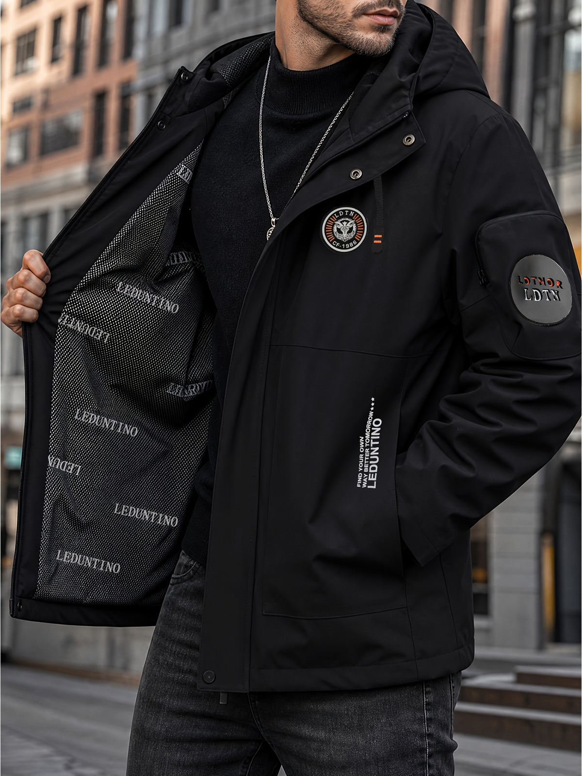 Veste pour homme, à capuche, blanc