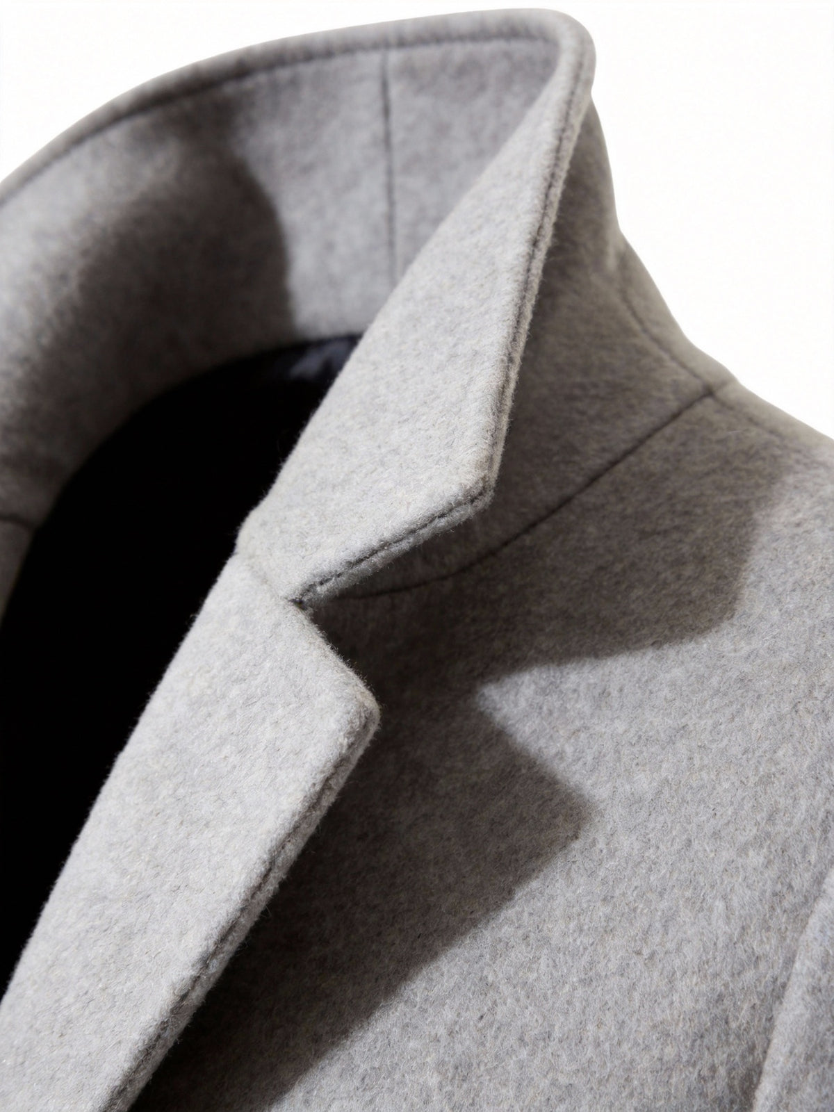 Trench pour homme, à revers, gris clair