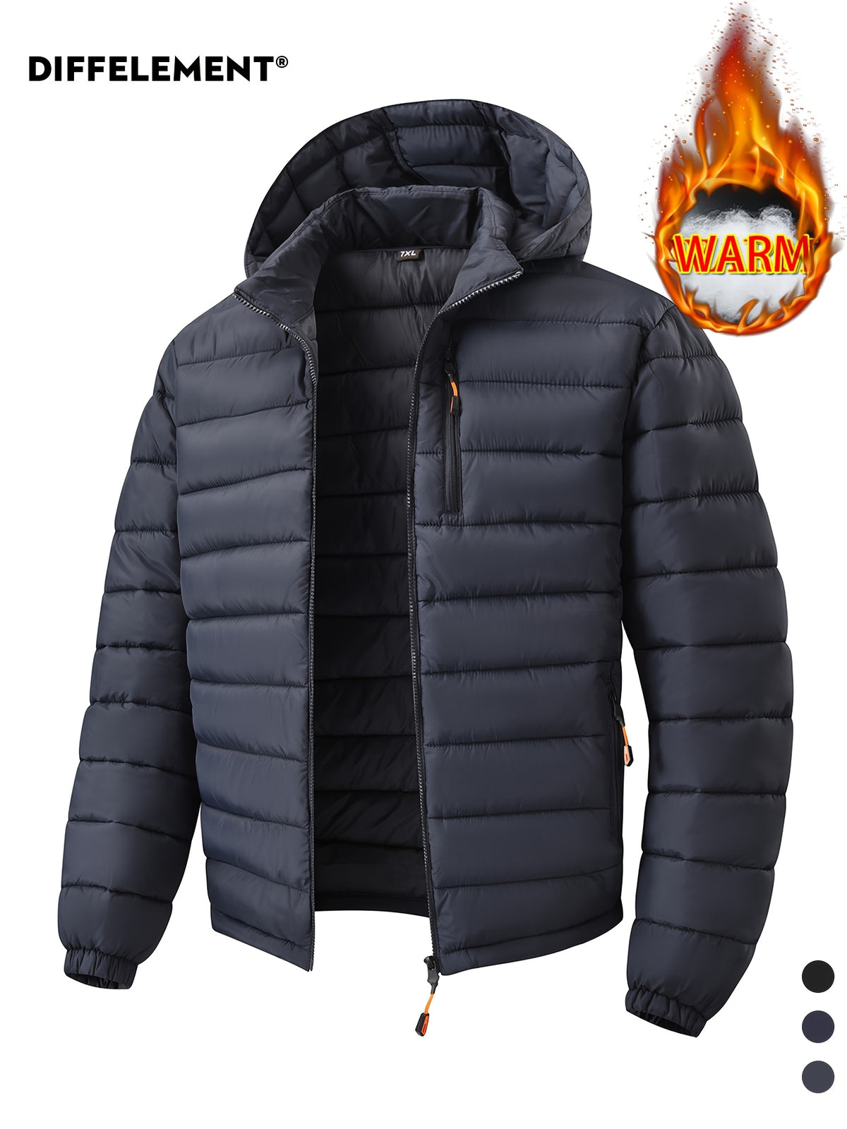 Veste pour homme, coupe-vent, à capuche, bleu marine