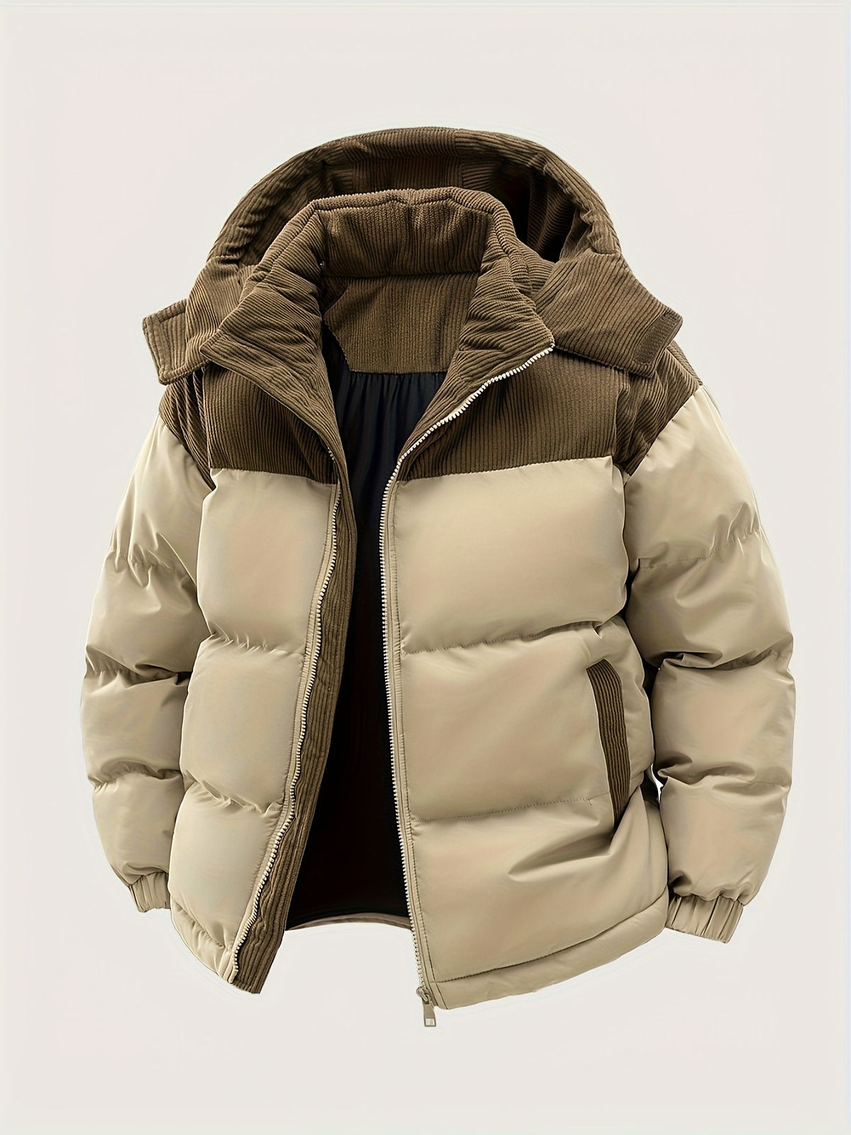 Veste pour homme, capuche amovible, noir