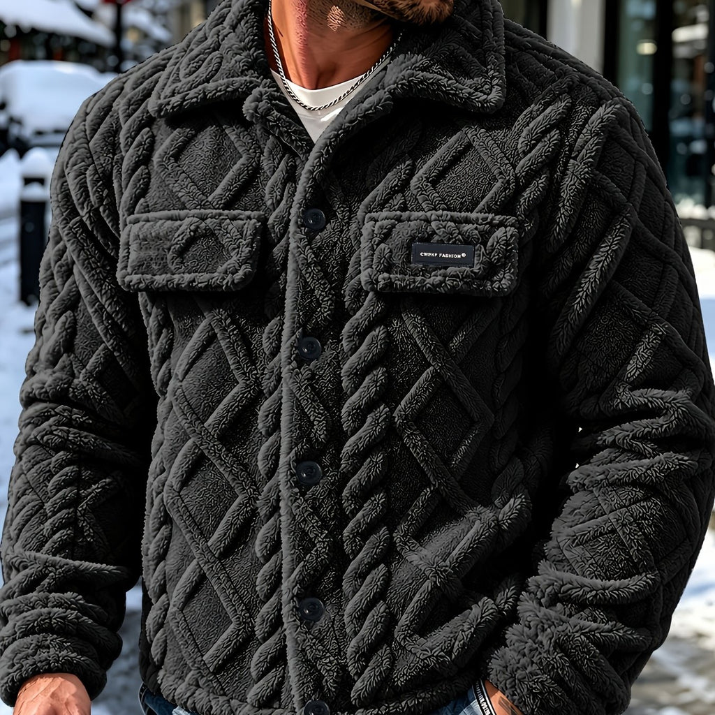 Veste, à col montant, bleu brume, coloris noir