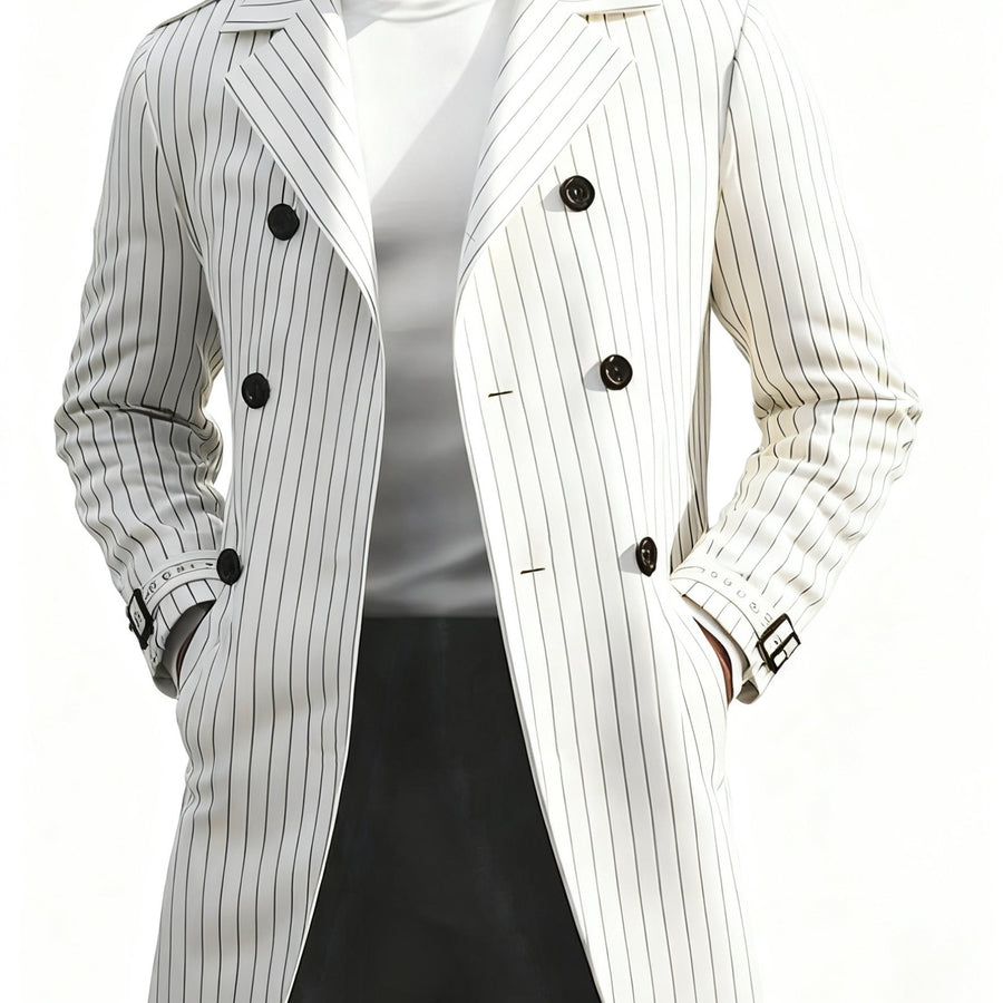 Manteau, à rayures, à revers, photo 2