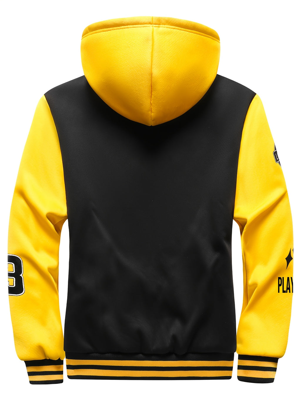 Veste pour homme, polaire, à capuche, grand noir