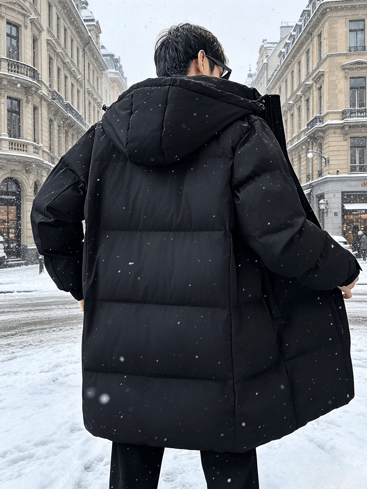 Veste matelassée pour homme, grandes tailles, à capuche, gris