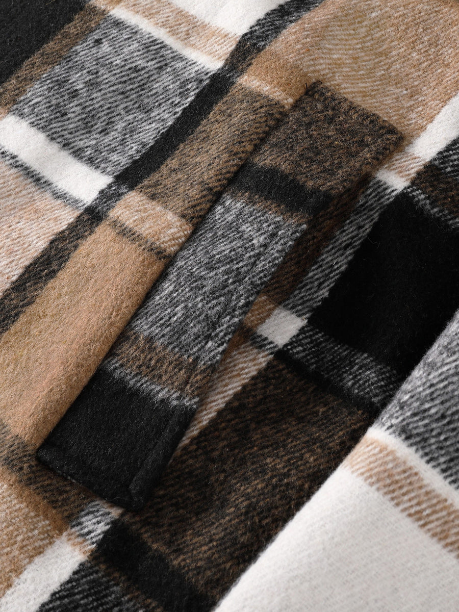Veste mi-long, tweed, à revers, détail du vêtement