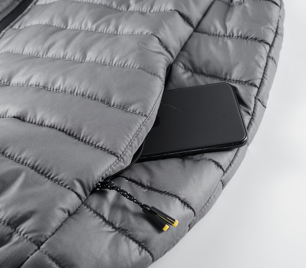 Gilet Homme Couleur Unie Col Montant, Cardigan Léger Sans Manches Automne Hiver, Veste Matelassée Décontractée pour les Trajets Quotidiens, Adaptable à Toute Occasion, détail du vêtement
