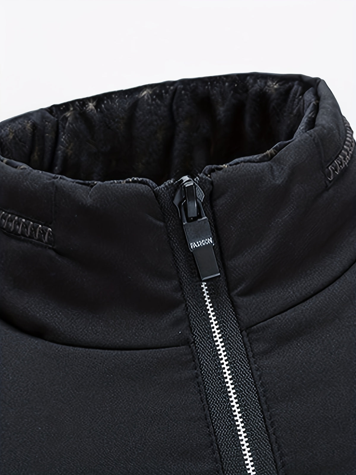 Manteau pour homme, à col montant, noir
