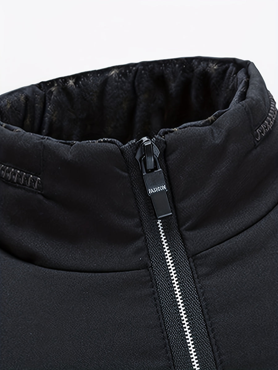 Manteau, à col montant, noir, détail du vêtement