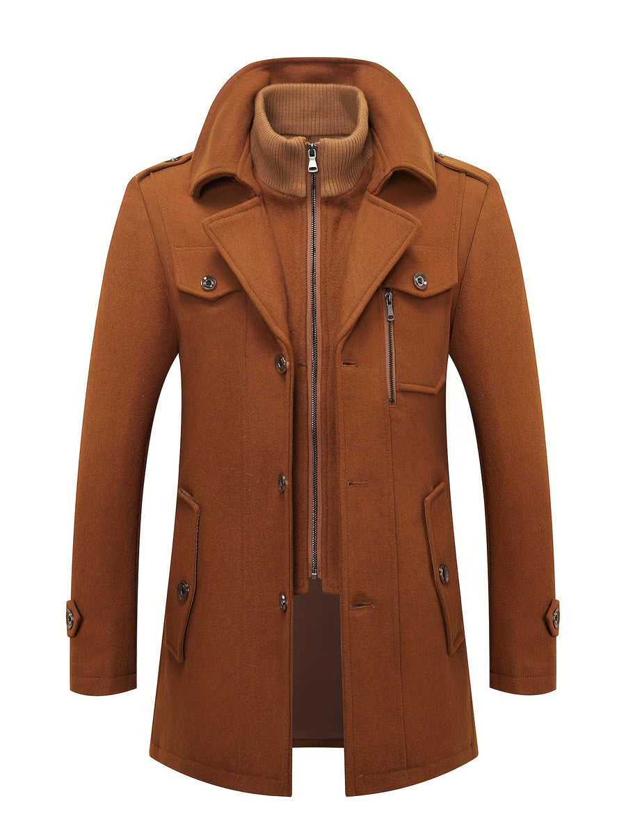 Manteau en laine, 30 % laine, à revers, orange, photo 4
