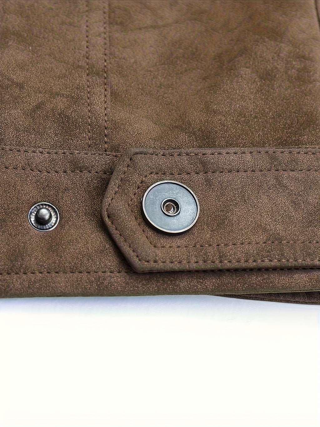 Veste en cuir PU, à col montant, noir, détail du vêtement