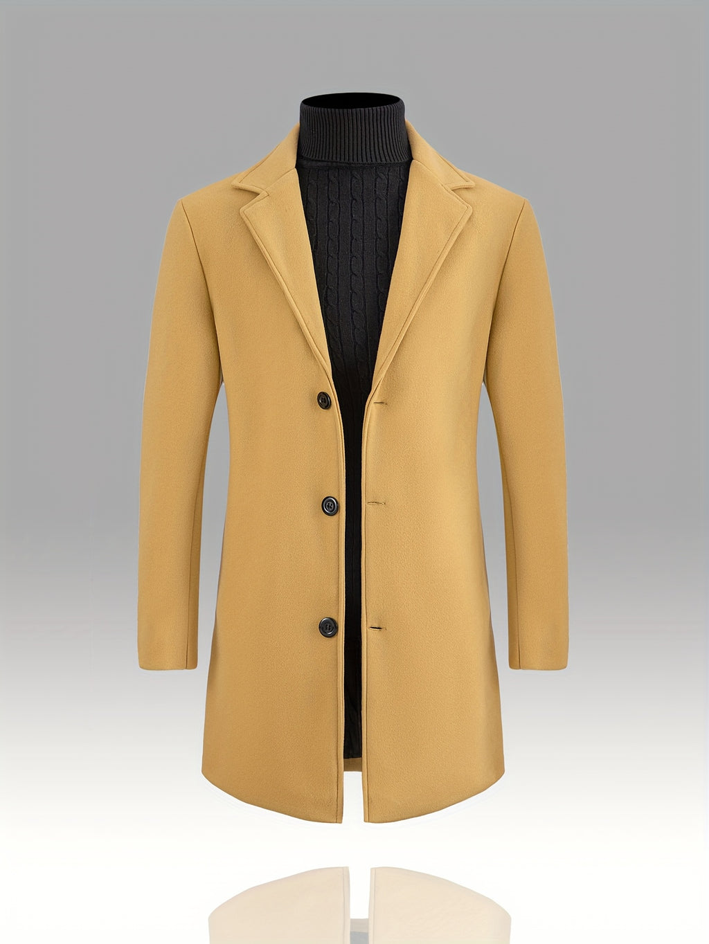 Trench long, à revers, gris argenté