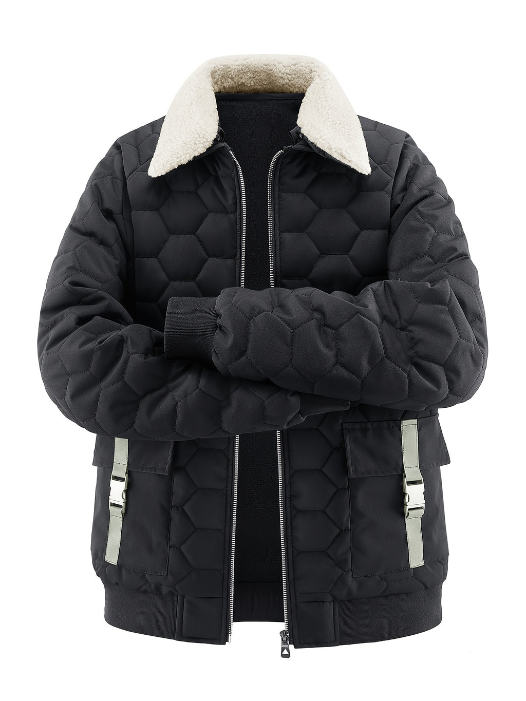 Veste matelassée pour homme, coupe-vent, à revers