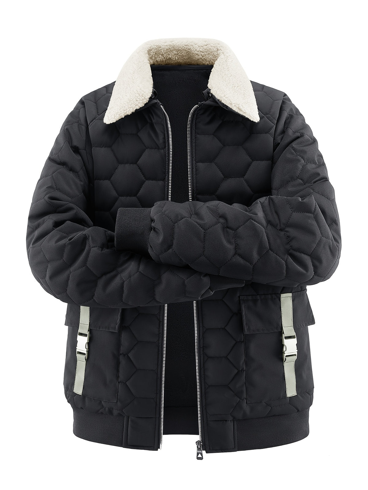 Veste matelassée pour homme, coupe-vent, à revers