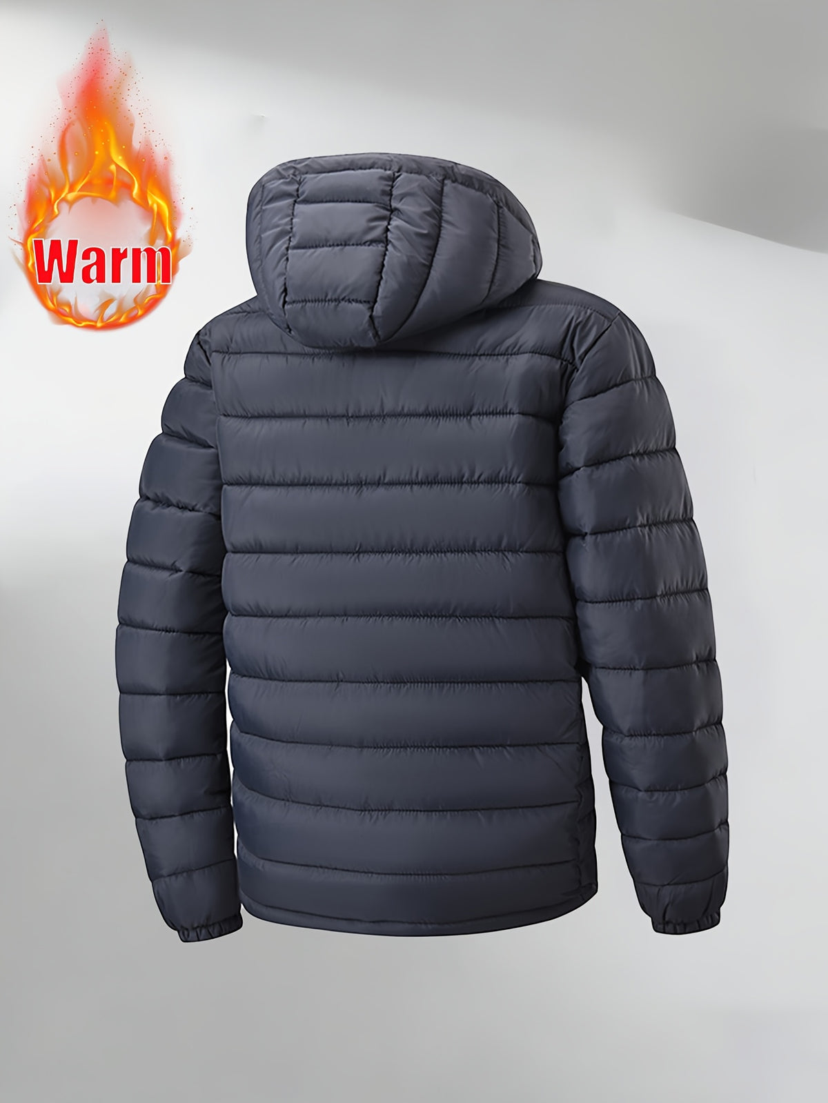 Veste matelassée pour homme, coupe-vent, à capuche, gris