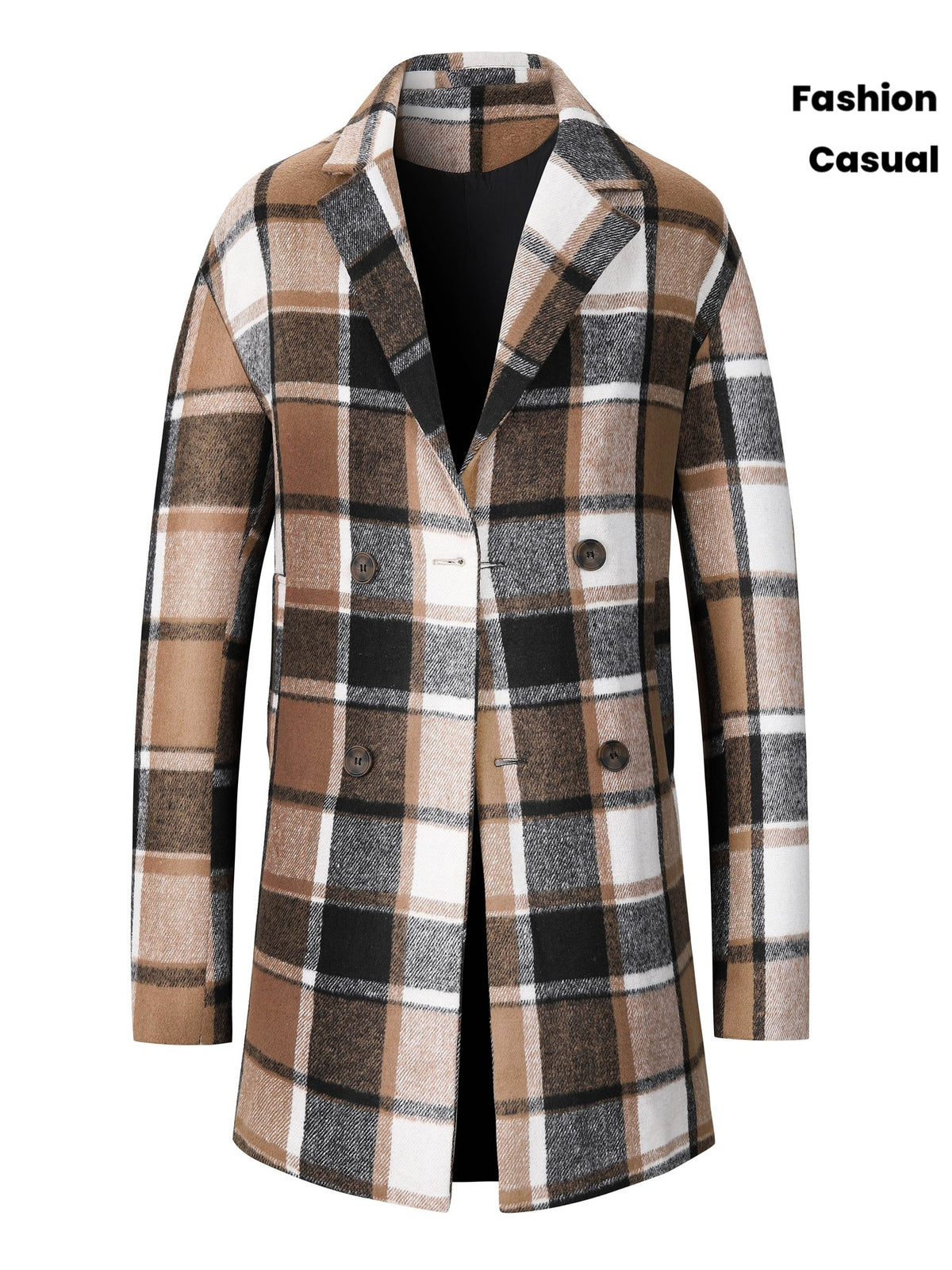 Veste mi-long pour homme, tweed, à revers