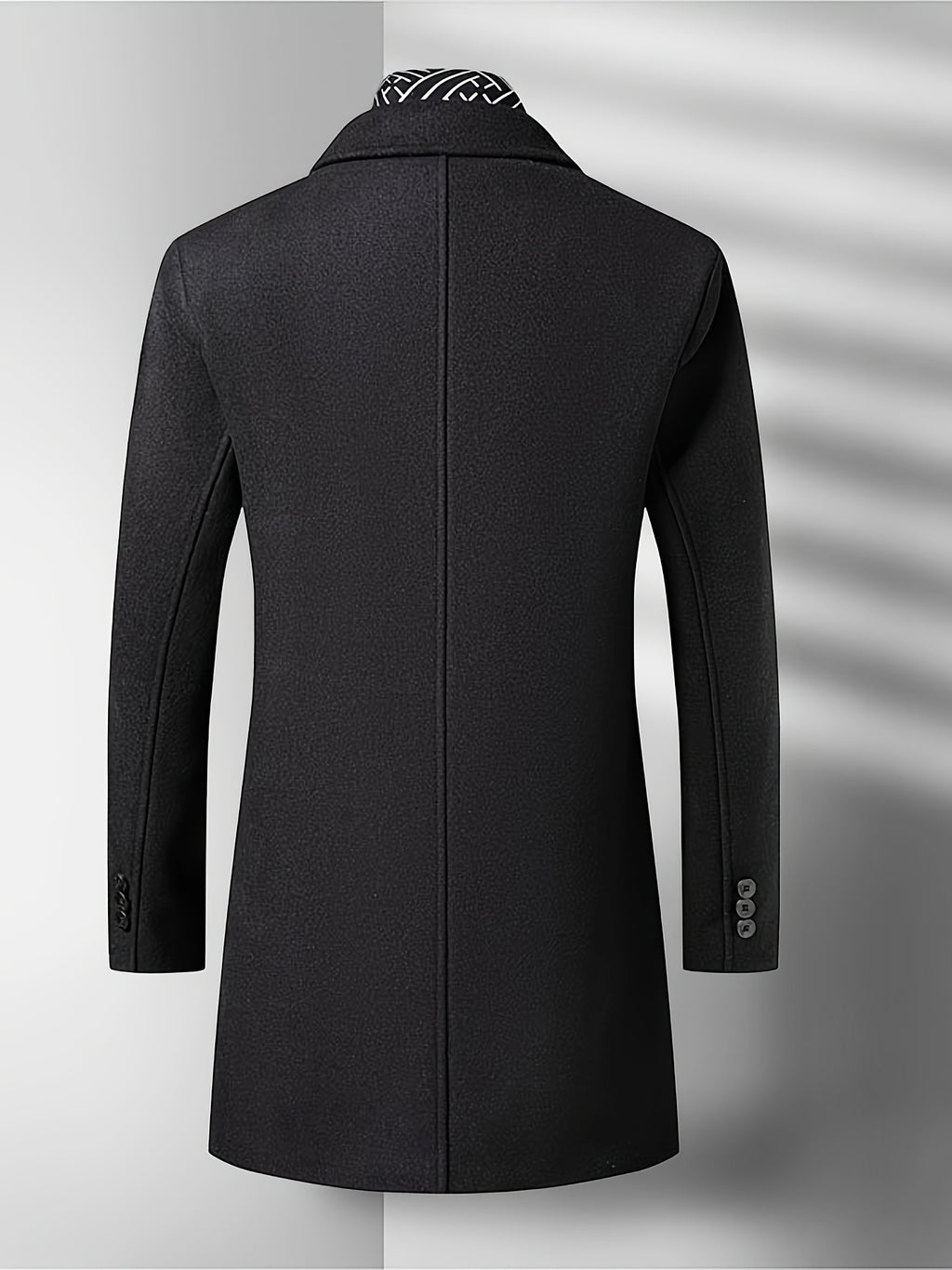 Manteau en laine mi-long, 50 % laine, tweed, détail du vêtement