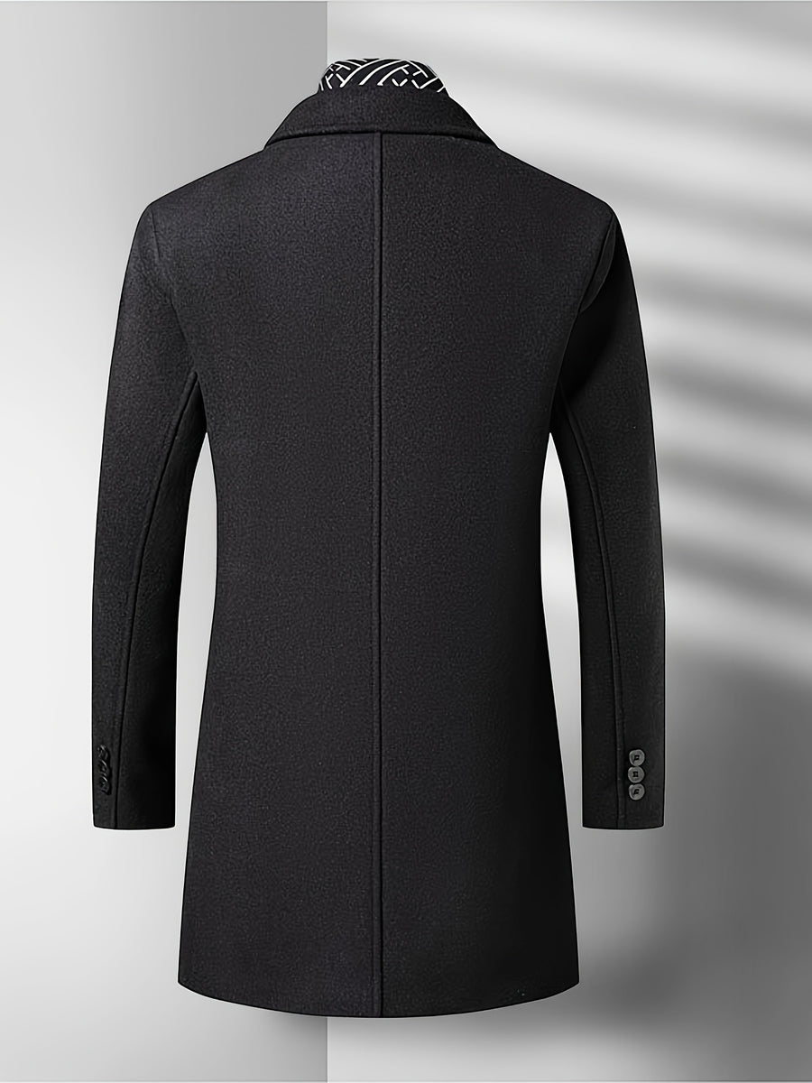 Manteau en laine mi-long, 50 % laine, tweed, détail du vêtement