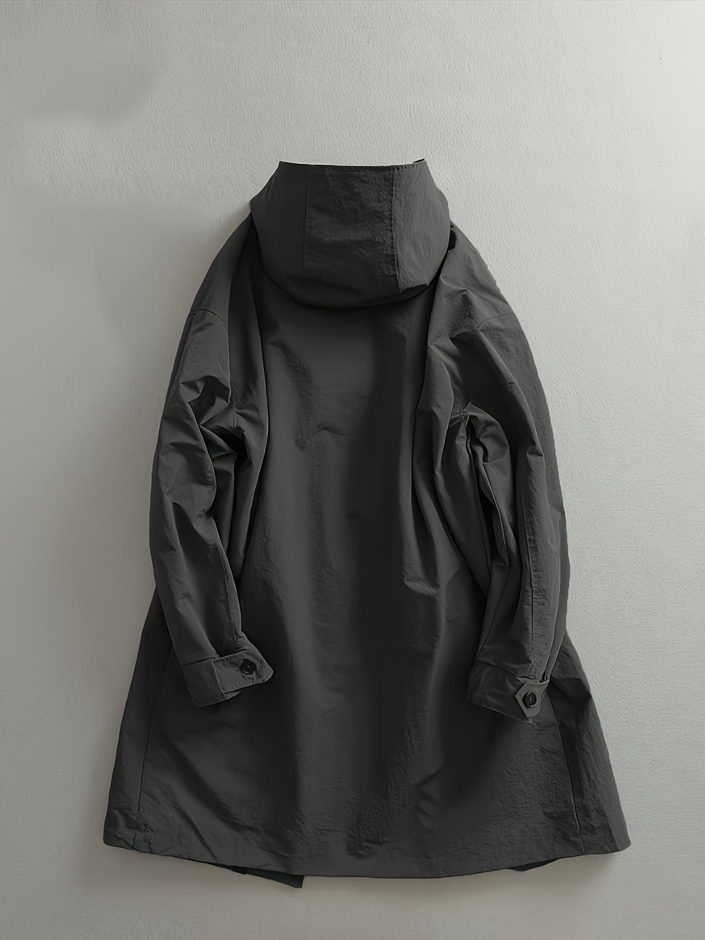Trench pour homme, à capuche, gris foncé