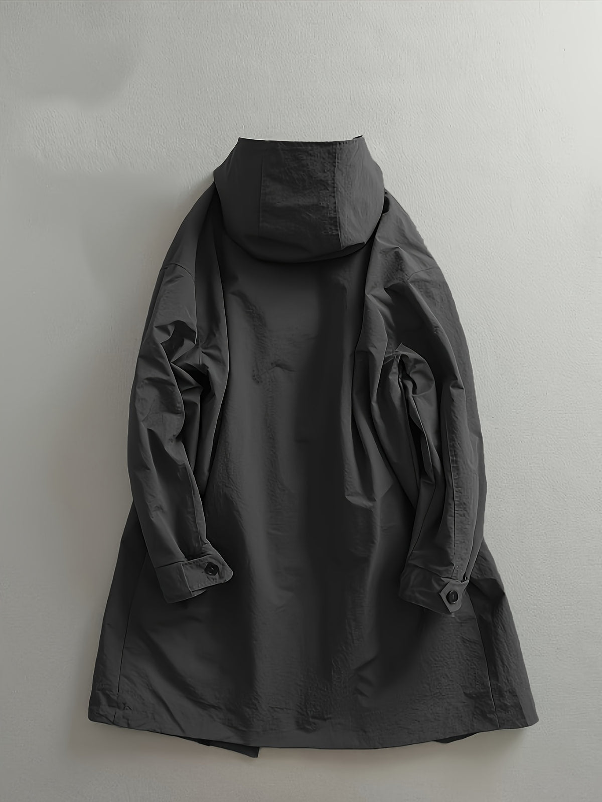 Trench pour homme, à capuche, gris foncé