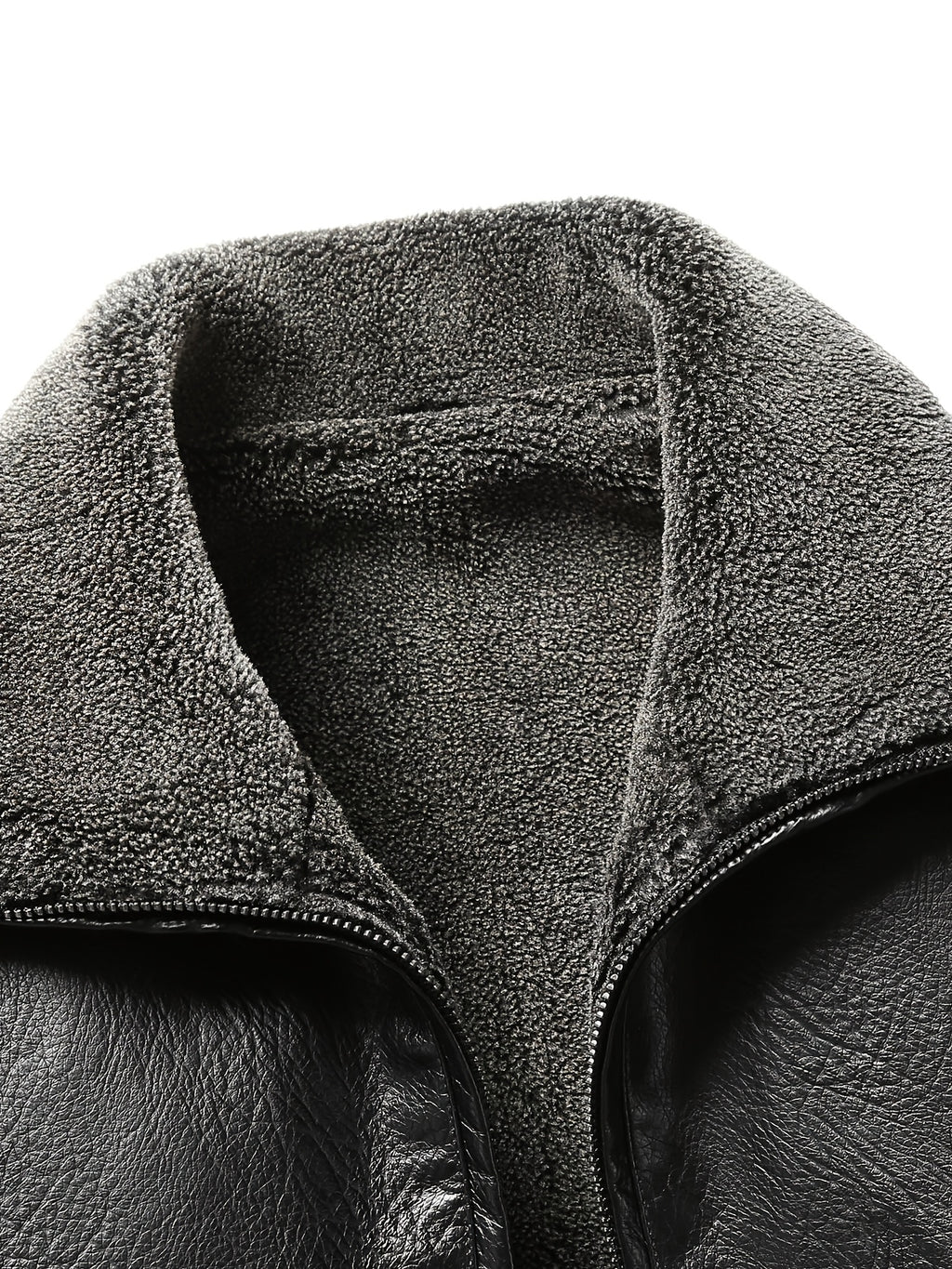 Veste en cuir PU, polaire, à revers, photo 22