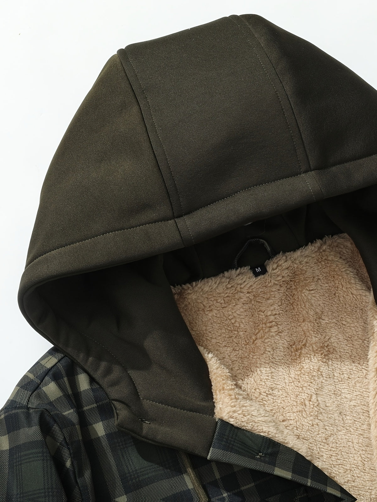 Veste pour homme, patchwork, à capuche, noir