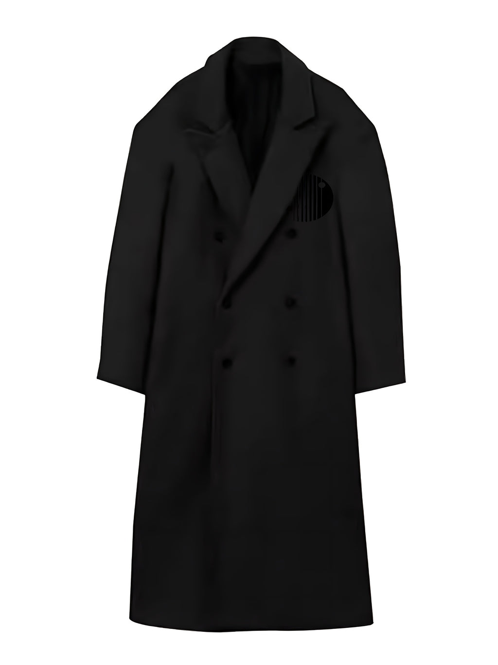 Manteau long pour homme, à rayures, à revers
