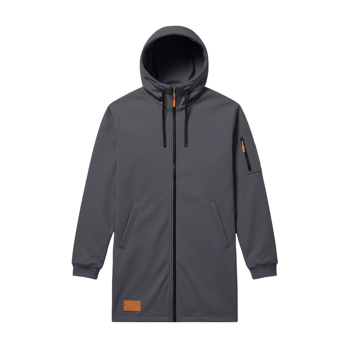 Veste long pour homme, à capuche, noir