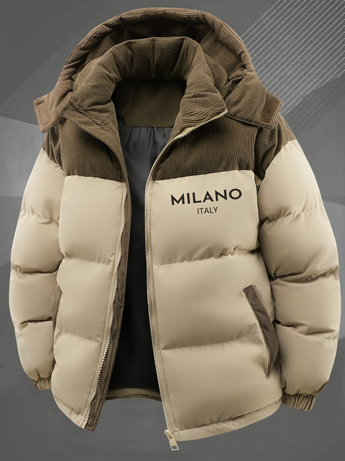 Veste pour homme, capuche amovible, bleu clair