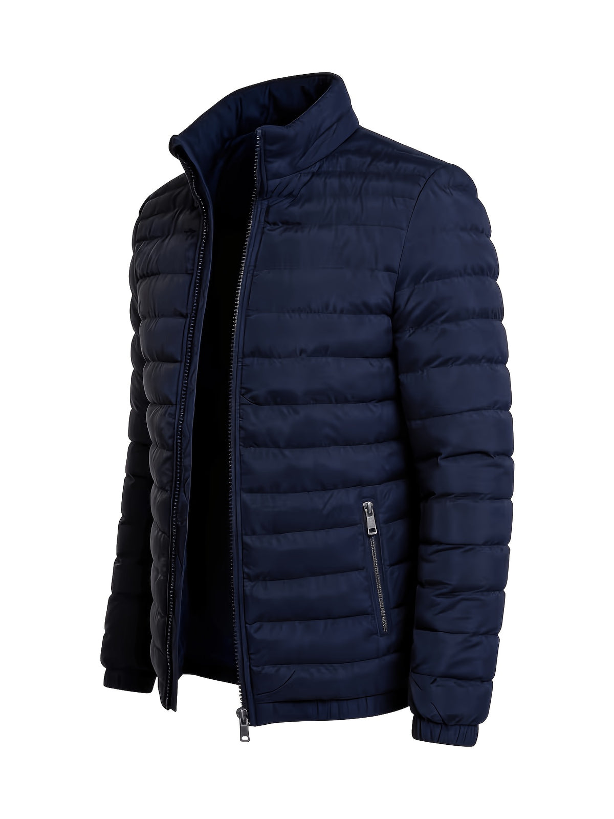 Manteau matelassé pour homme, à col montant, bleu ciel