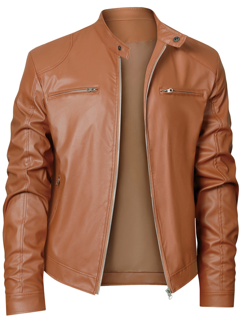 Veste, coupe-vent, à col montant, café, photo 12