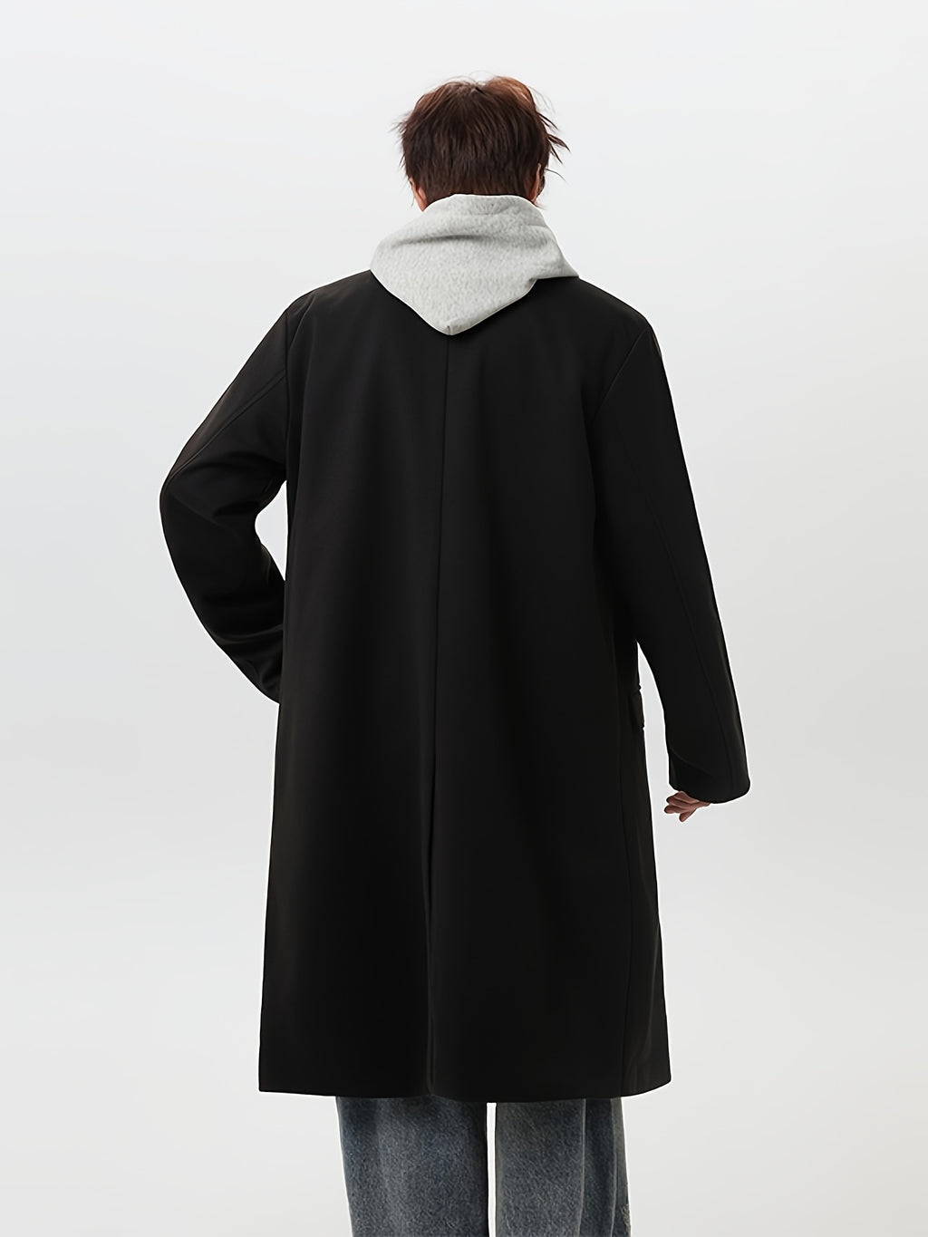 Manteau pour homme, à revers, café