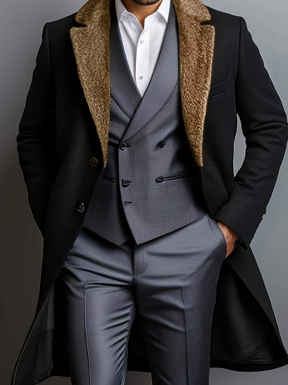Manteau pour homme, à revers, modele 4