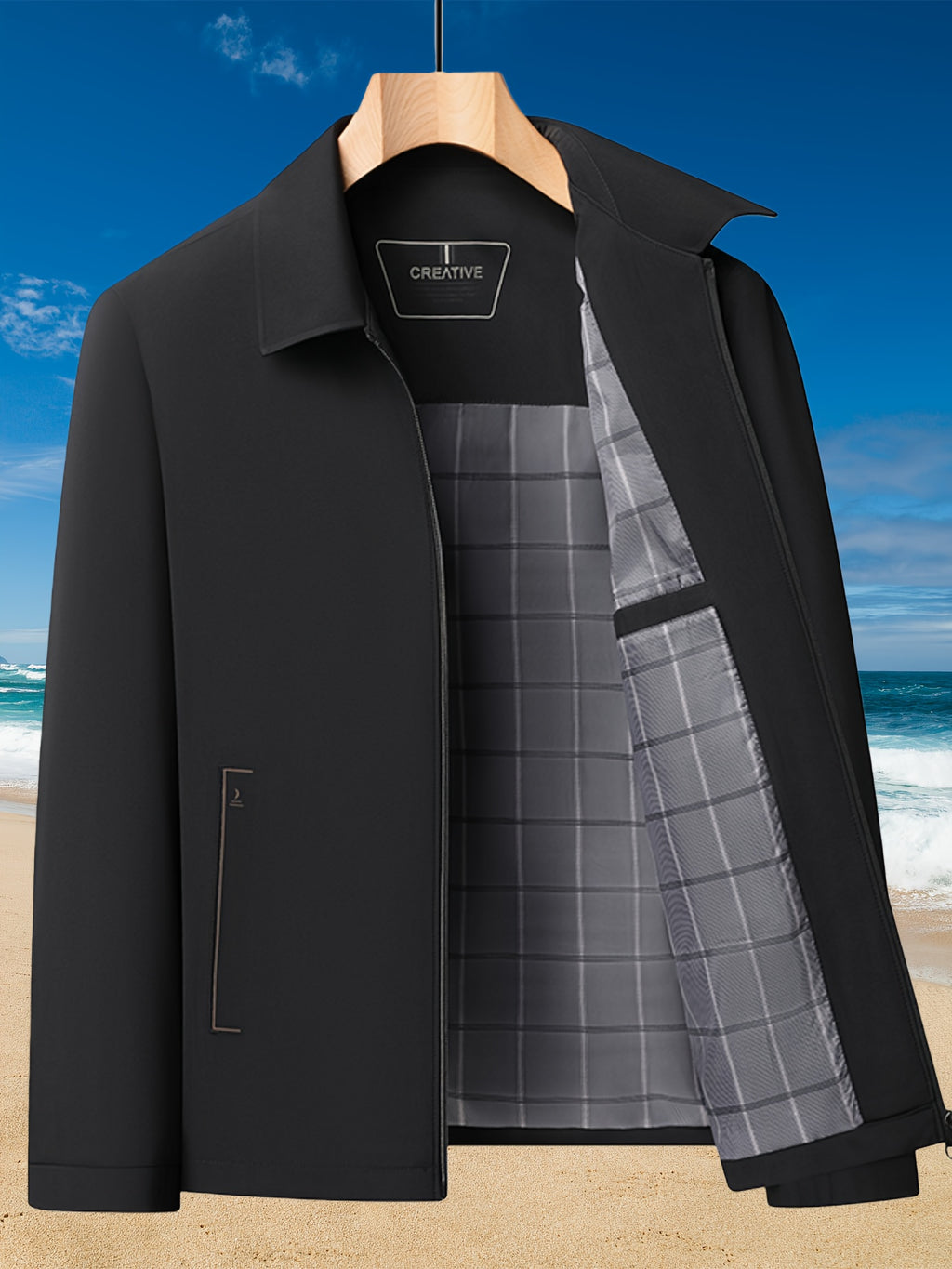 Veste pour homme, à revers, jd1008 xing - 407 noir
