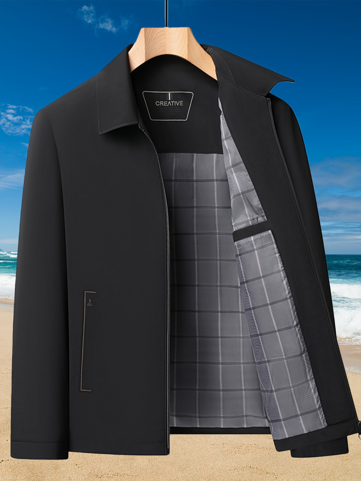 Veste pour homme, à revers, jd1008 xing - 407 noir