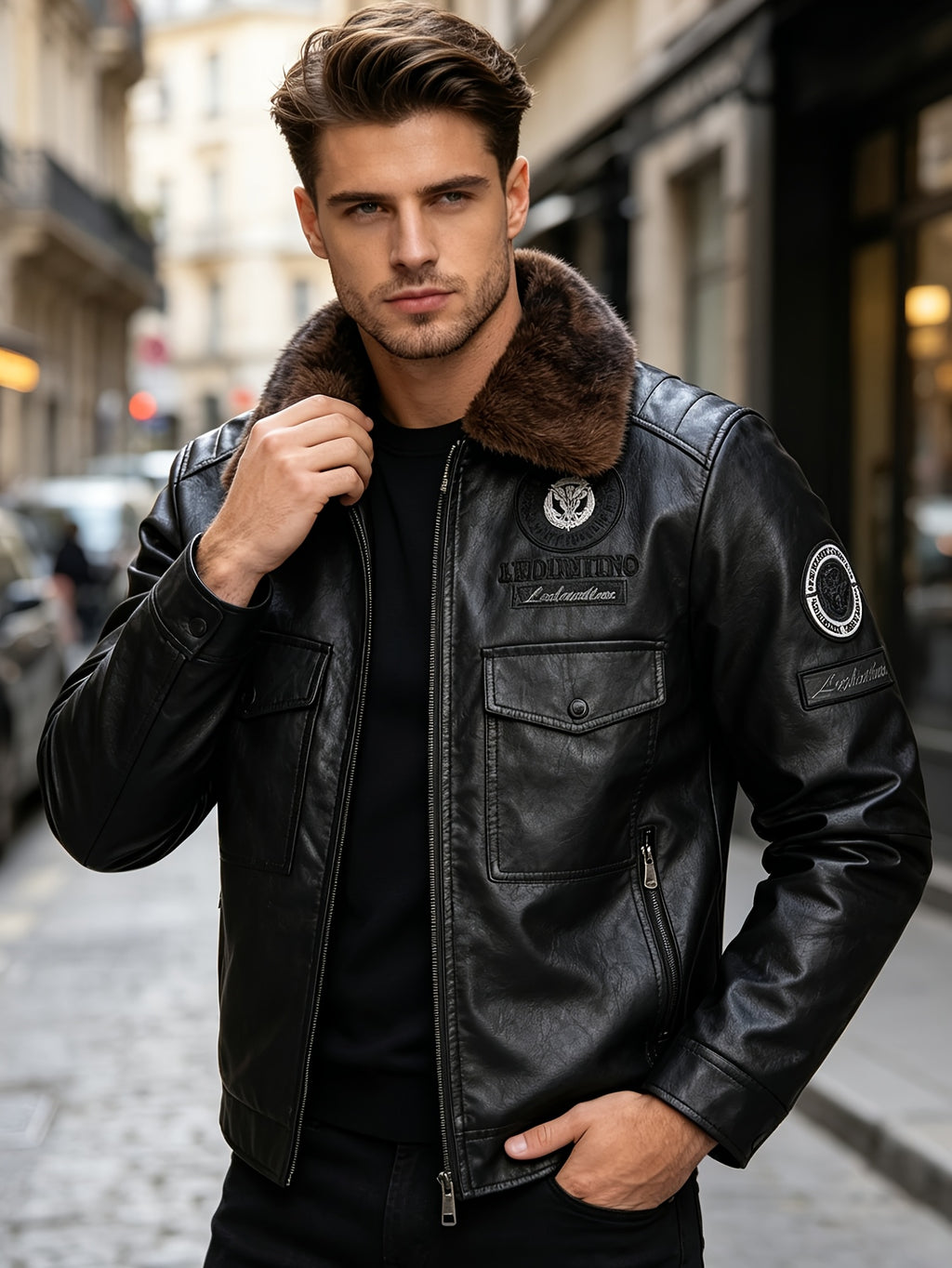 Veste en fausse fourrure, à revers, photo 16