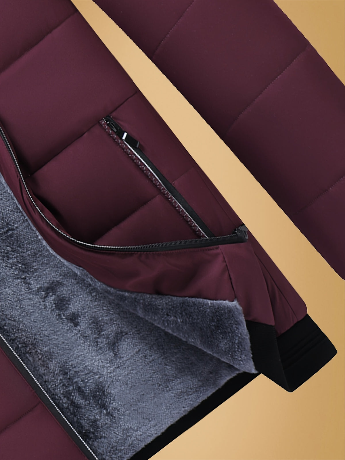Manteau pour homme, à col montant, noir
