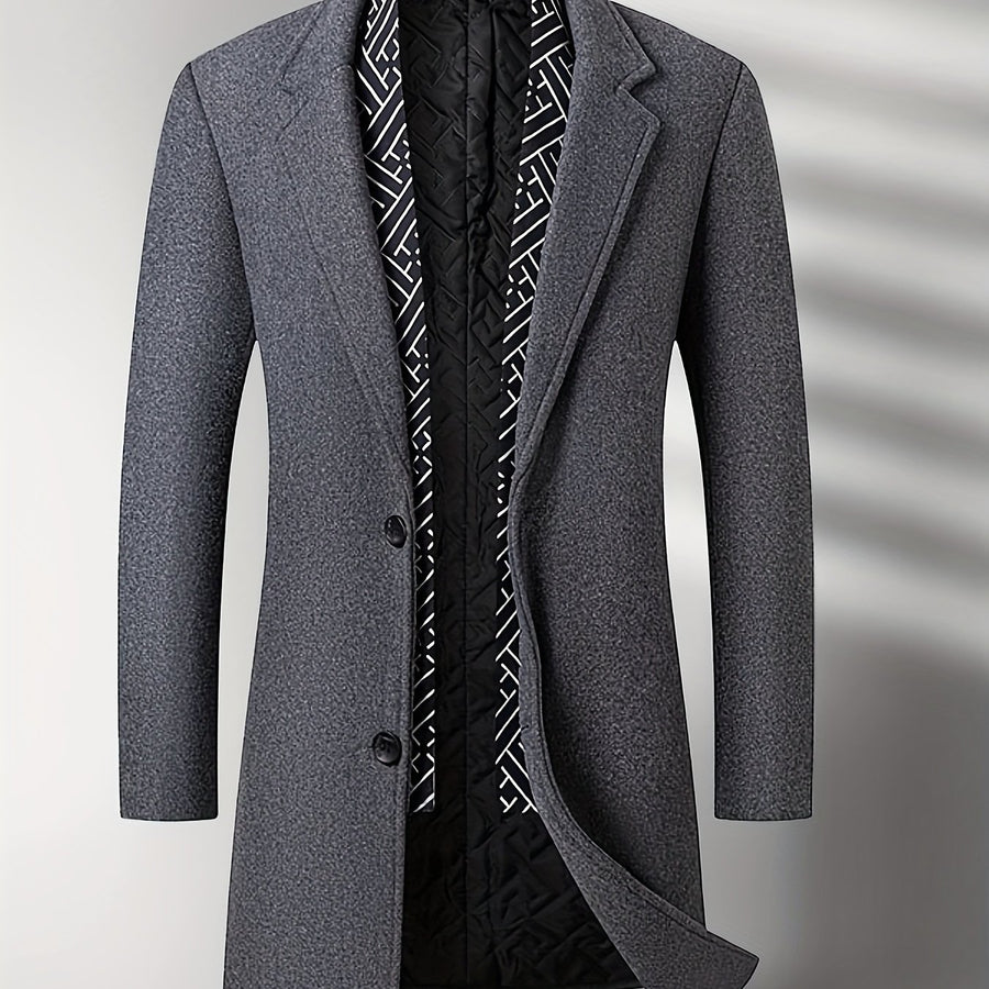 Manteau en laine mi-long, 50 % laine, tweed, coloris gris, détail