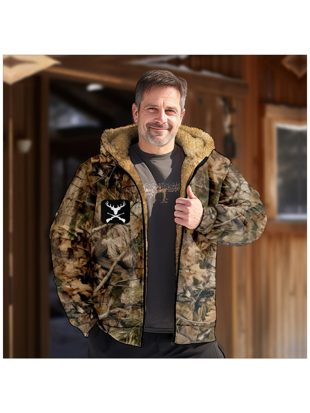 Manteau pour homme, polaire, à capuche