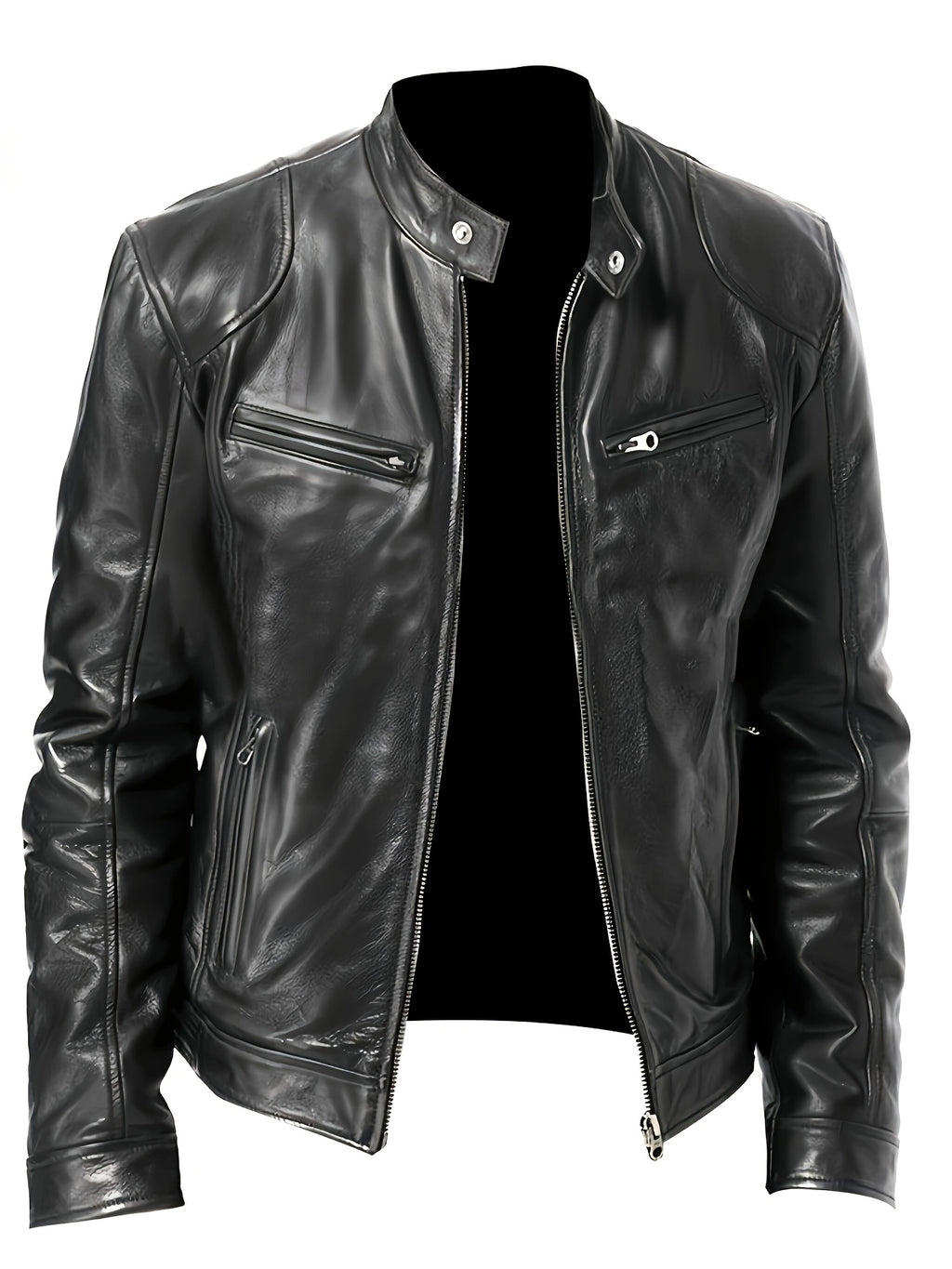 Veste long pour homme, à col montant